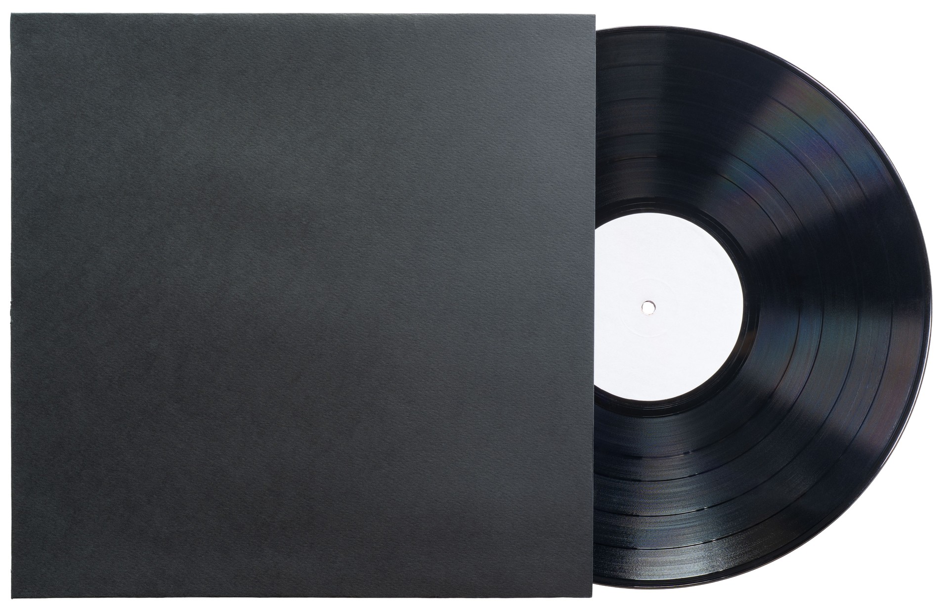 Classic Black LP Vinyl Disc with Customizable Sleeve Cover Mockup